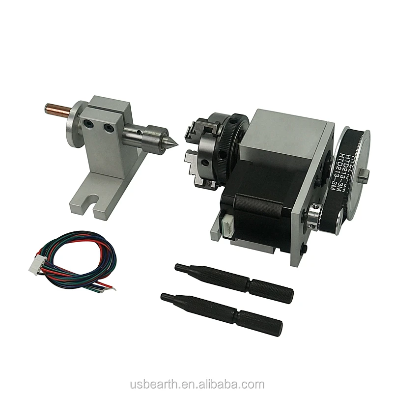 CNC Tailstock 4th Axis Chuck 50mm Rotary Axis Tables for CNC Machines