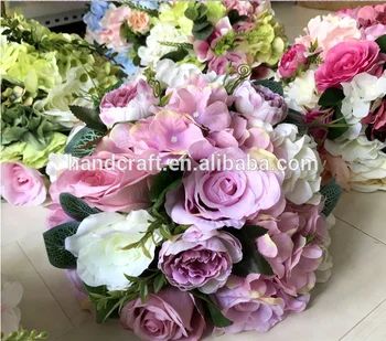 Light Pink Purple Wedding Pastic Artificial Flower Arrangements In