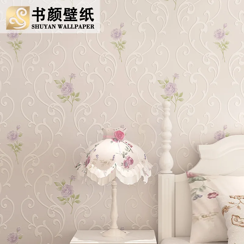 Europese non woven behang idyllisch romantische slaapkamer behang ... Woonkamer behang koper