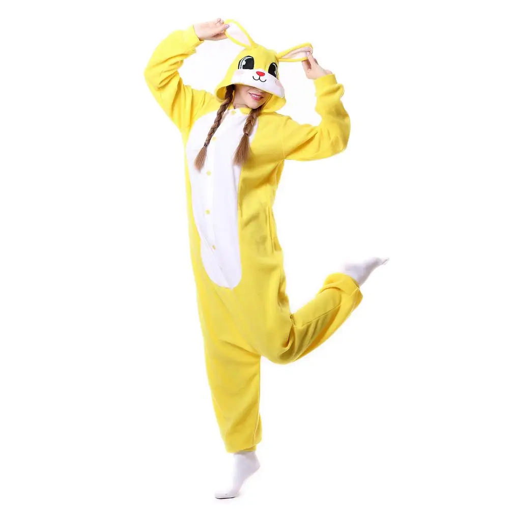 

Cute Yellow Rabbit Pajamas Polar Fleece Fabric Costume dress
