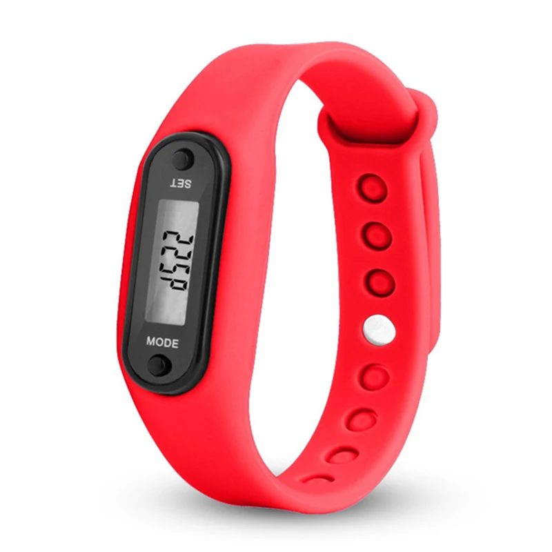 

Digital LCD Silicone Wristband Pedometer Run Step Walking Distance Calorie Counter Wrist Watch, Blue;red;black;yellow;white etc