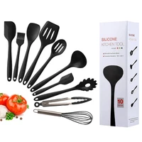 

Kitchen Accessories Tools Best Sell Amazon 2019 Set of 10 Silicone Utensil Kitchen Set with Gift Box