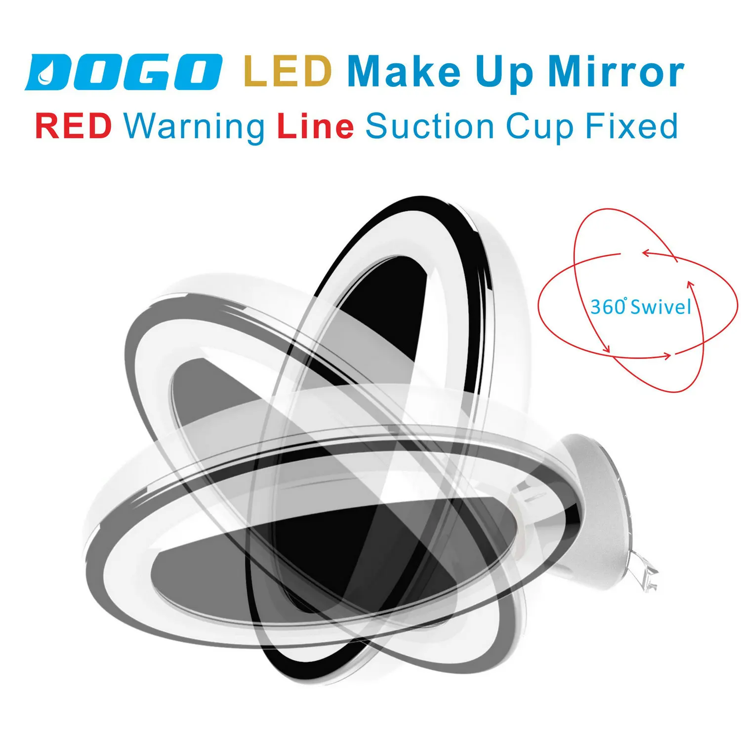 Amazon best seller plastic round led light swivel portable mirror