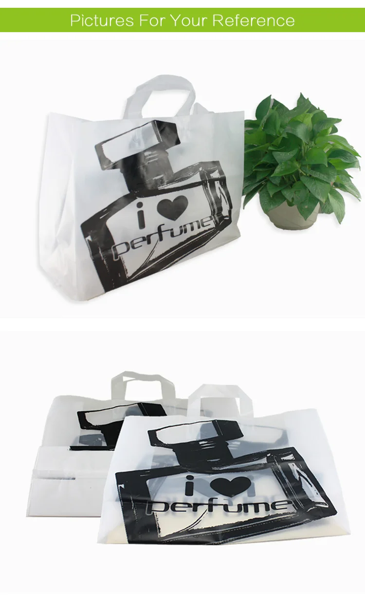 Biodegradable material custom logo printed white packing plastic bags manufacturing for clothing shopping bags