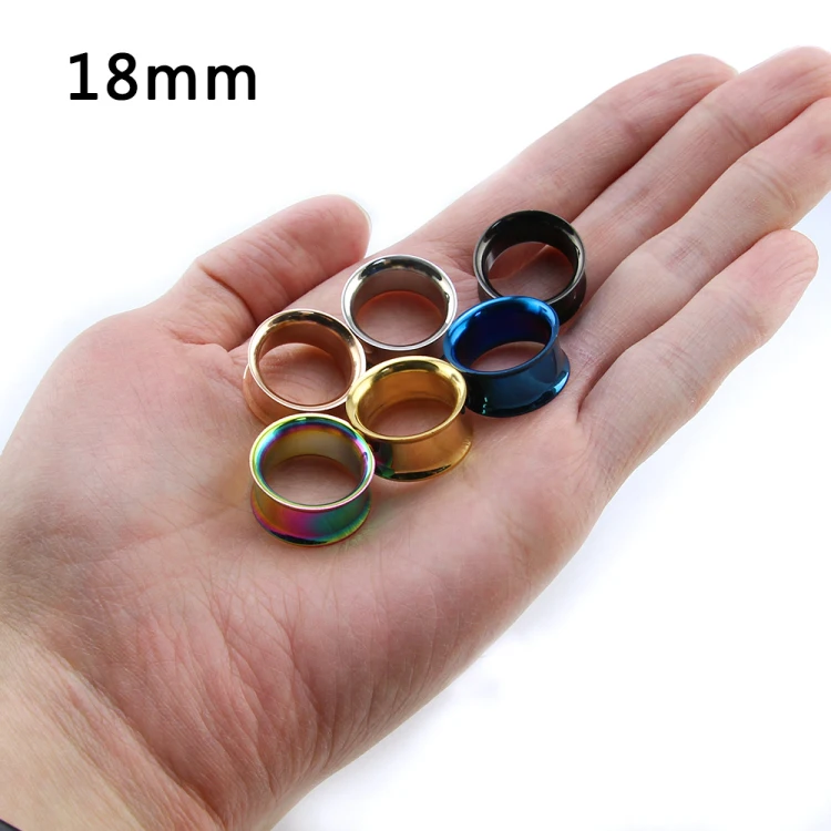 

6 mm Mix six color 30 pcs Stainless Steel non Screwd Double Flared Ear Tunnel