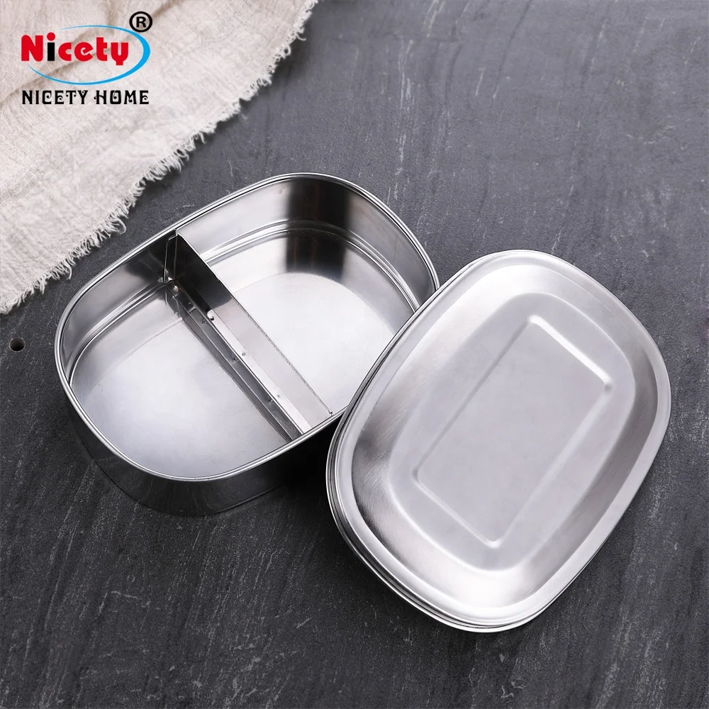 

Factory Sales Custom Stainless Steel lunchbox Food Container for Kids Children School 2 Compartments Bento Box, Oem color painting color