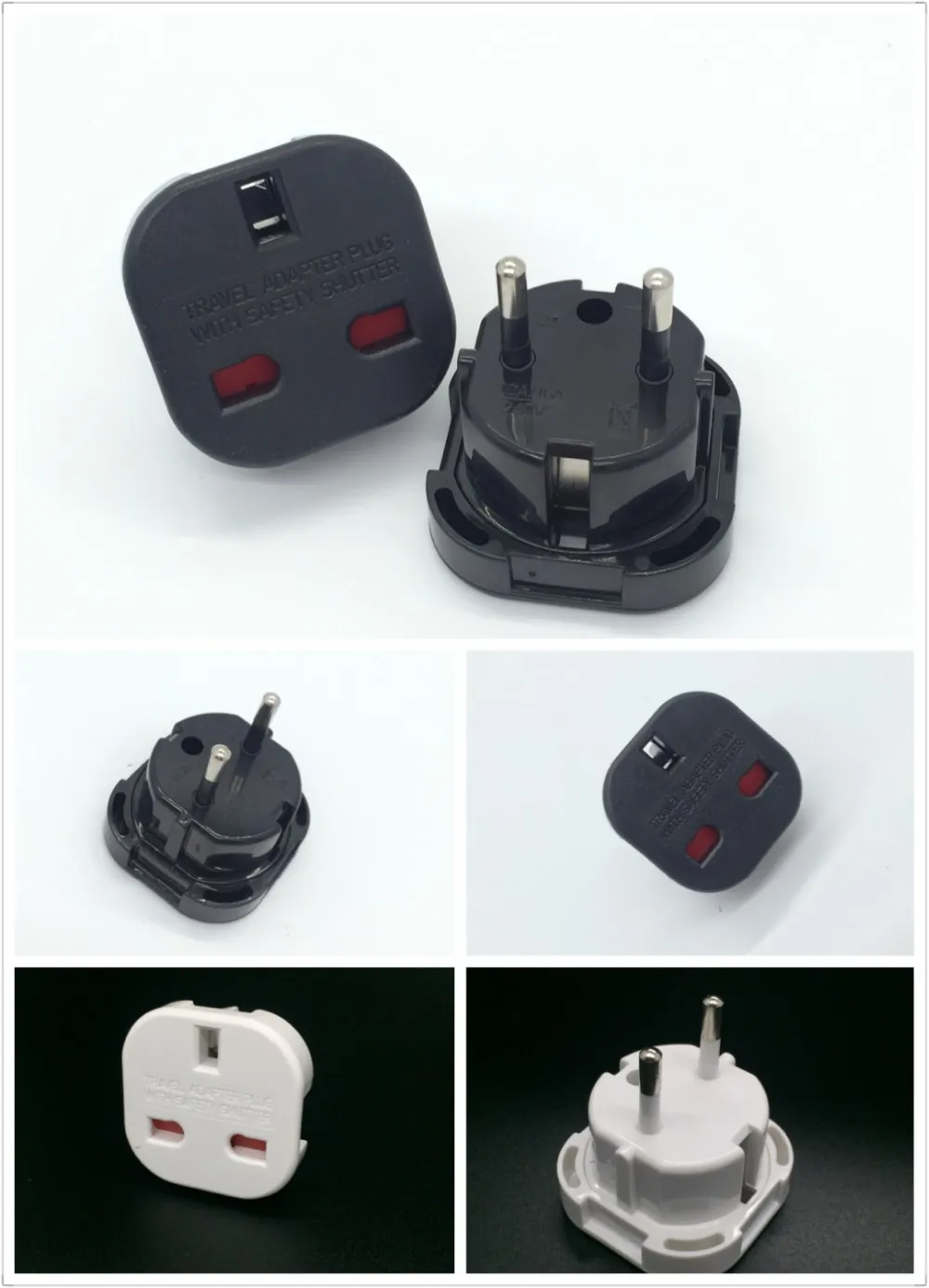 Uk To Eu Plug Adapter Ce Certificate 3 Pin Square To Round Adaptor 2