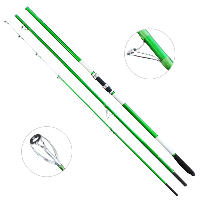 

High quality polished solid carbide surf fishing rod, Green