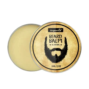 Stock or private label 100% natural organic argan beard balm 60g sandalwood smell