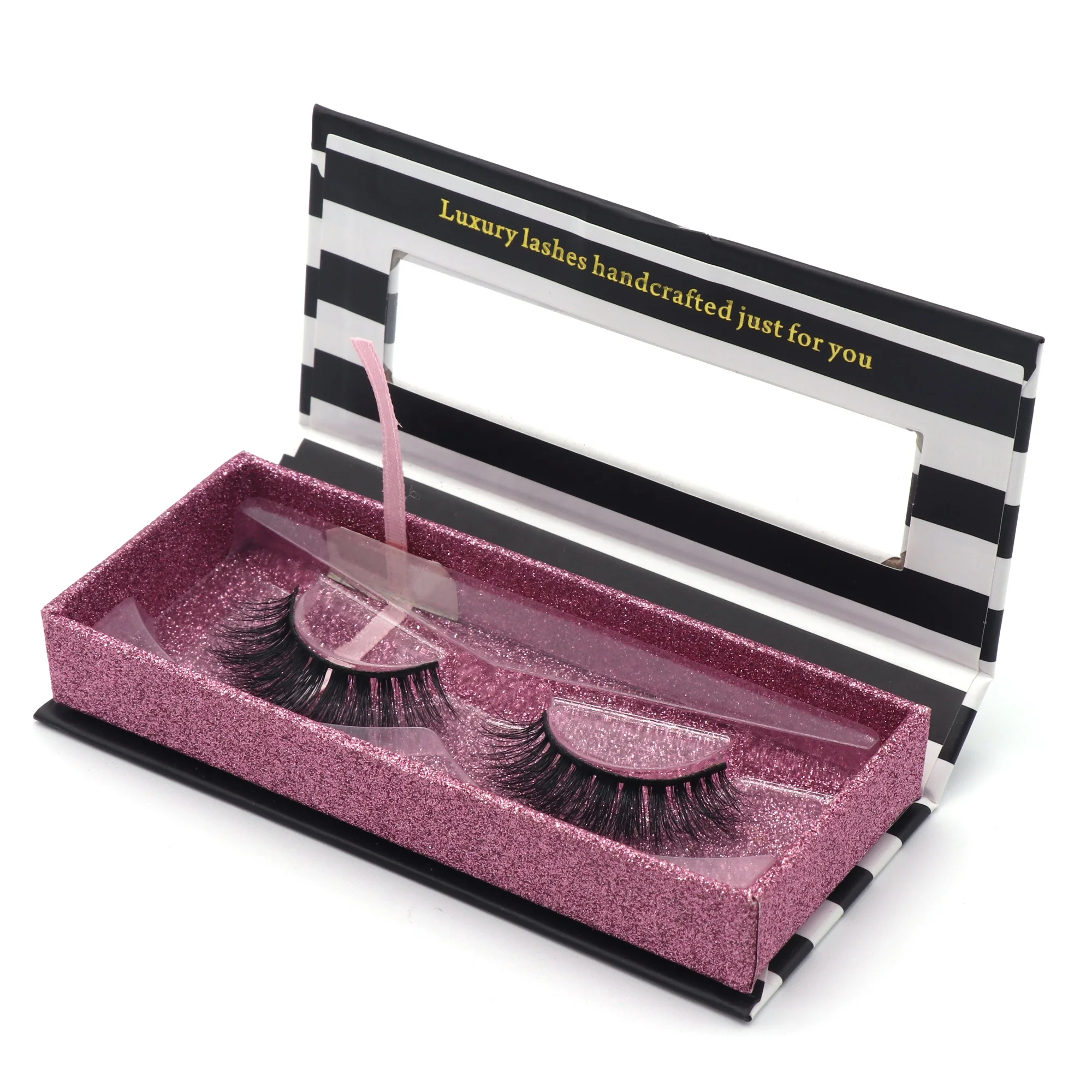 

reusable private label real 3d mink eyelashes, Natural black