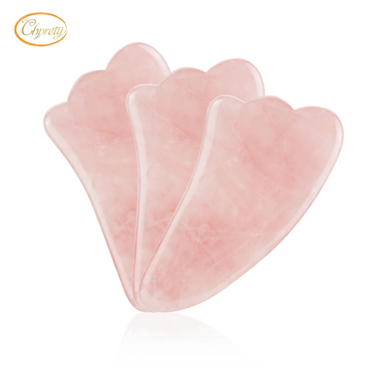 

Trending 2021 China good wholesale rose quartz stone jade roller gua sha set for face, neck, eye ,foot and body massager, Pink