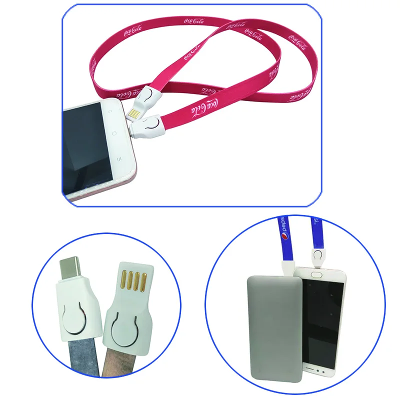 Hot Sale Phone Lanyard Cell Phone Android Charger Cable For Corporte Gift