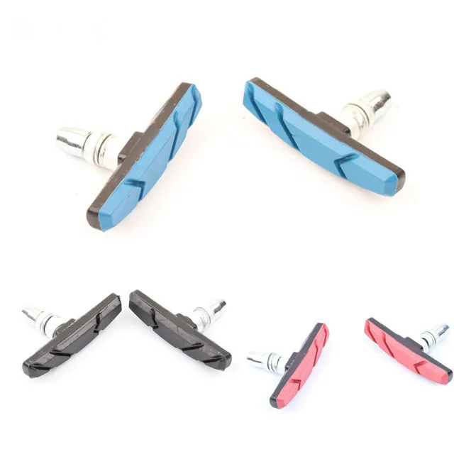 

Wholesale Mountain Bike V Brake Durable Rubber Holder Shoes Bicycle brake pad, Blue;red;black