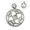 Beadsnice ID30910 pendant sterling silver 925 40x30mm pin 4.5x0.8mm fit 8.5x8.5mm round jewelry bezel setting