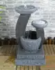 outdoor polyresin solar fountain water feature with led lights