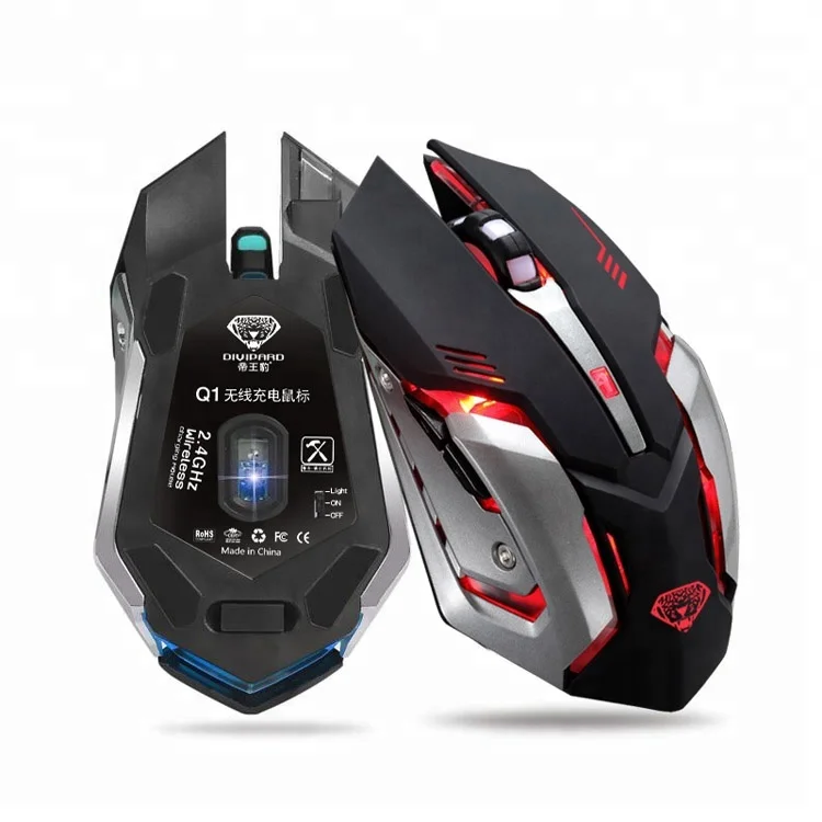 

2.4G Wireless Mute 6D Gaming Mouse with Backlit Heavy 2400DPI Q1