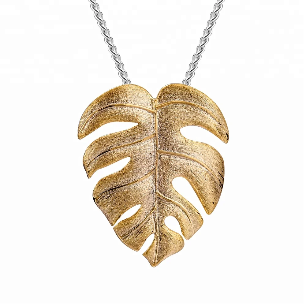 

Creative 925 sterling silver leaf pendant, As photo