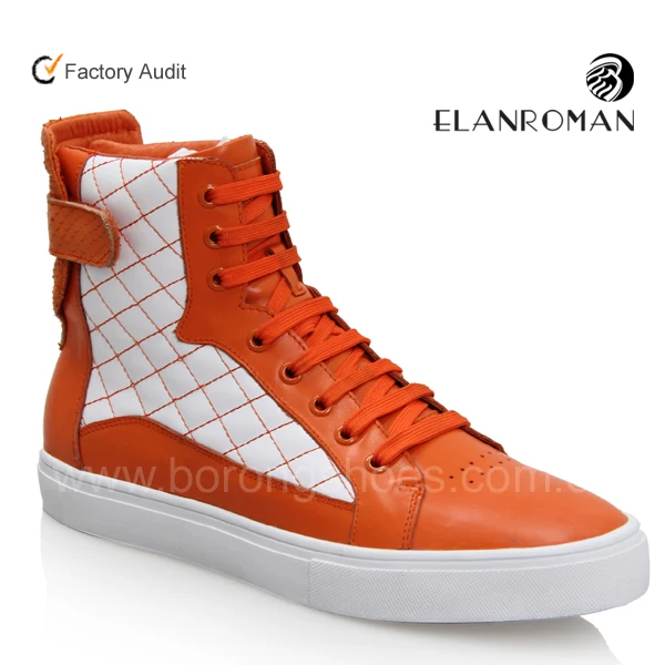 Popular custom made High cut man sneaker shoe in cow leather