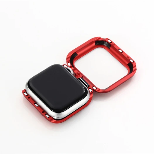 

For iwatch magnetic case 40mm metal bumper 360 protective shockproof rugged apple watch case cover, Black/silver/red