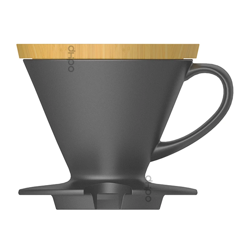 Newest Design Ceramic Pour Over Coffee Dripper With Bamboo Lid Buy