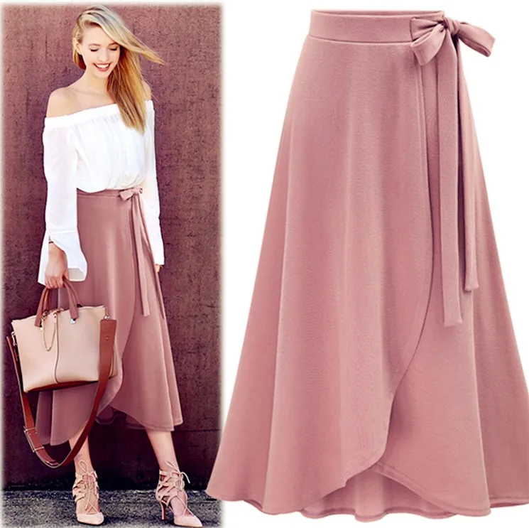 

sexy women ladies girls boho high waist maxi midi long wrap office circle table skirt, Wine/black/pink/green