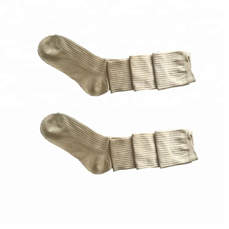 

Long Tube Knee High Sock Loose Stripe Pattern Japanese Girls Knee High Socks, Black/wine red/navy/khaki/gray