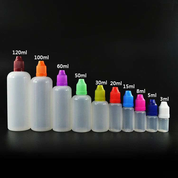 1 3 Oz 10ml Sample Sizes Mini Plastic Pe E Liquid Bottles With