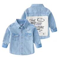 

Ivy10445A 2019 Autumn children wholesale price long sleeve denim blouse children kids shirts boy