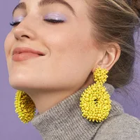 

HANSIDON Boho Fashion Beads Drop Earrings For Women 2019 Handmade Beaded Dangle Statement Earrings Jewelry Gifts Accessories