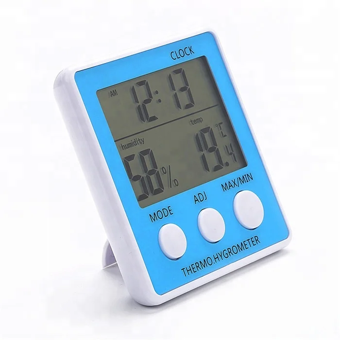 

Free shipping Cheap Super LCD Digital Climate temperature meter Thermometer Hygrometer with clock indoor max min thermometer