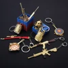 Free Sample Custom Flash Bomb Llaveros Smoke Bomb Grenade Weapon Airdrop box Pan 98K AK47 Gun Key Ring Keychain