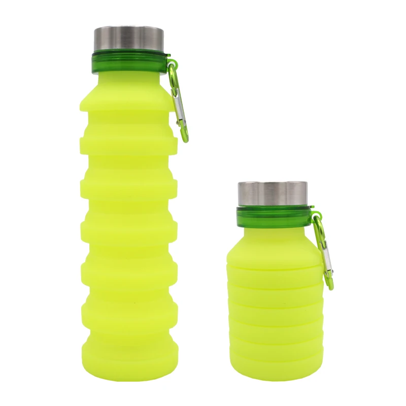 

550ML Expandable Reusable Drinking Travel Fashion Collapsible Silicone Foldable Water Bottle, Customerized