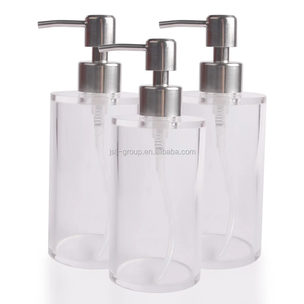 Empty 250ml Acrylic Plastic Liquid Hand Soap Dispenser Pump Bottle