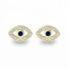 14k gold plated fancy cz stud 925 sterling silver turkish jewelry evil eyes earrings