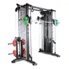 Multifunction strength training smith gym machine with cable crossover