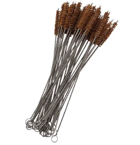 Image of Eco friendly metal and bamboo straw brush coconut fiber bristle brush coconut fibre brush