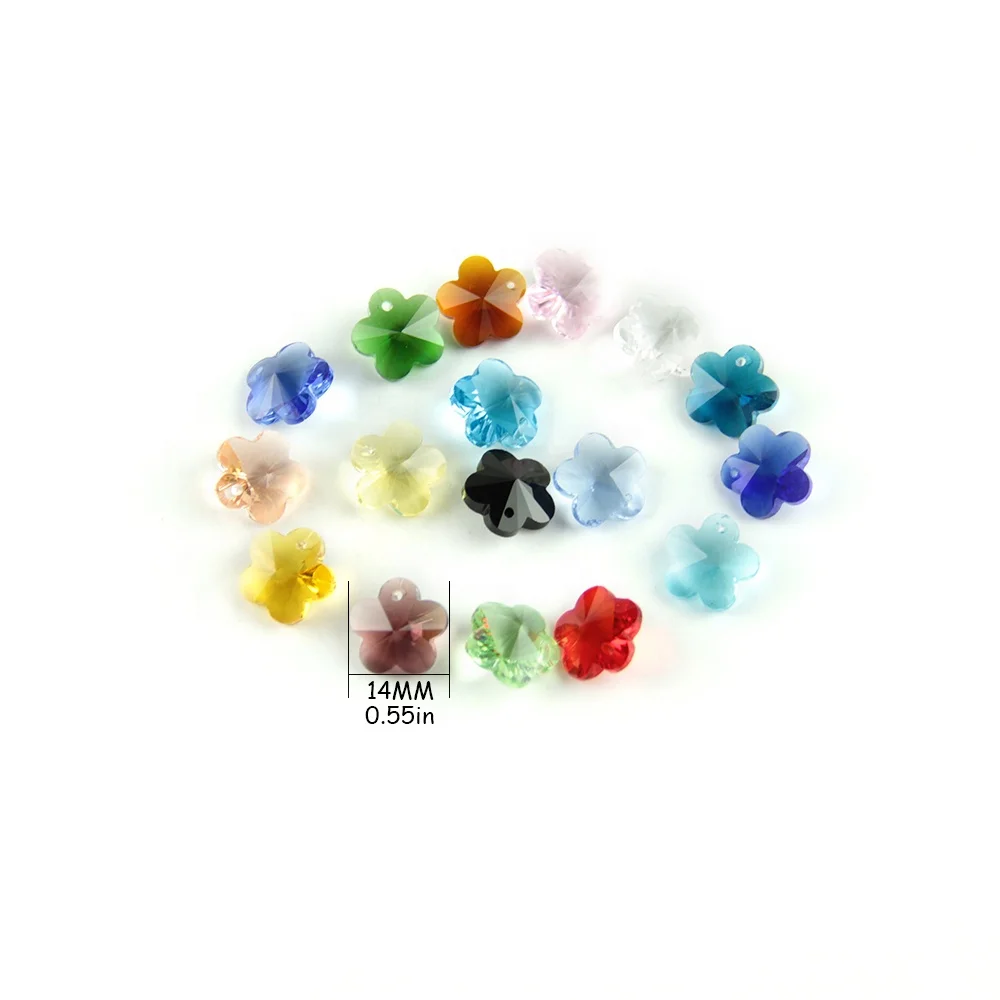 

Free shipping olive green 50pcs  flower glass loose beads in one hole crystal glass parts for diy chandelier or child gift, Olive green,blue,red,pink,black,ab,blue