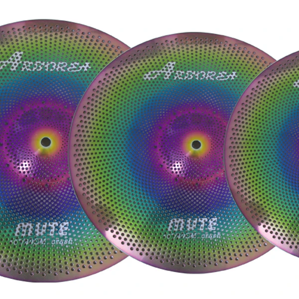 

Arborea Colorful Mute Cymbals Pack 14'' Hihat +16'' Crash +18'' Crash +20'' Ride +Cymbals Bag, Various colour