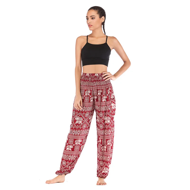 

OXGIFT Wholesale Factory Price Amazon Cotton loose Bohemian lanterns women's thai elephant pants thailand