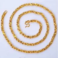 

xuping fashion simple design jewellery dubai gold plated thin women's necklaces