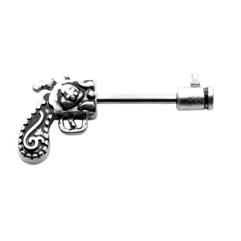 316l Surgical Steel Gun Pistol Revolver 
