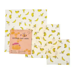 Image of Eco-Friendly Reusable Bee Wax food Wrap Sustainable Plastic Free Food Storage Sandwich /Hamburger/ Fruit cover