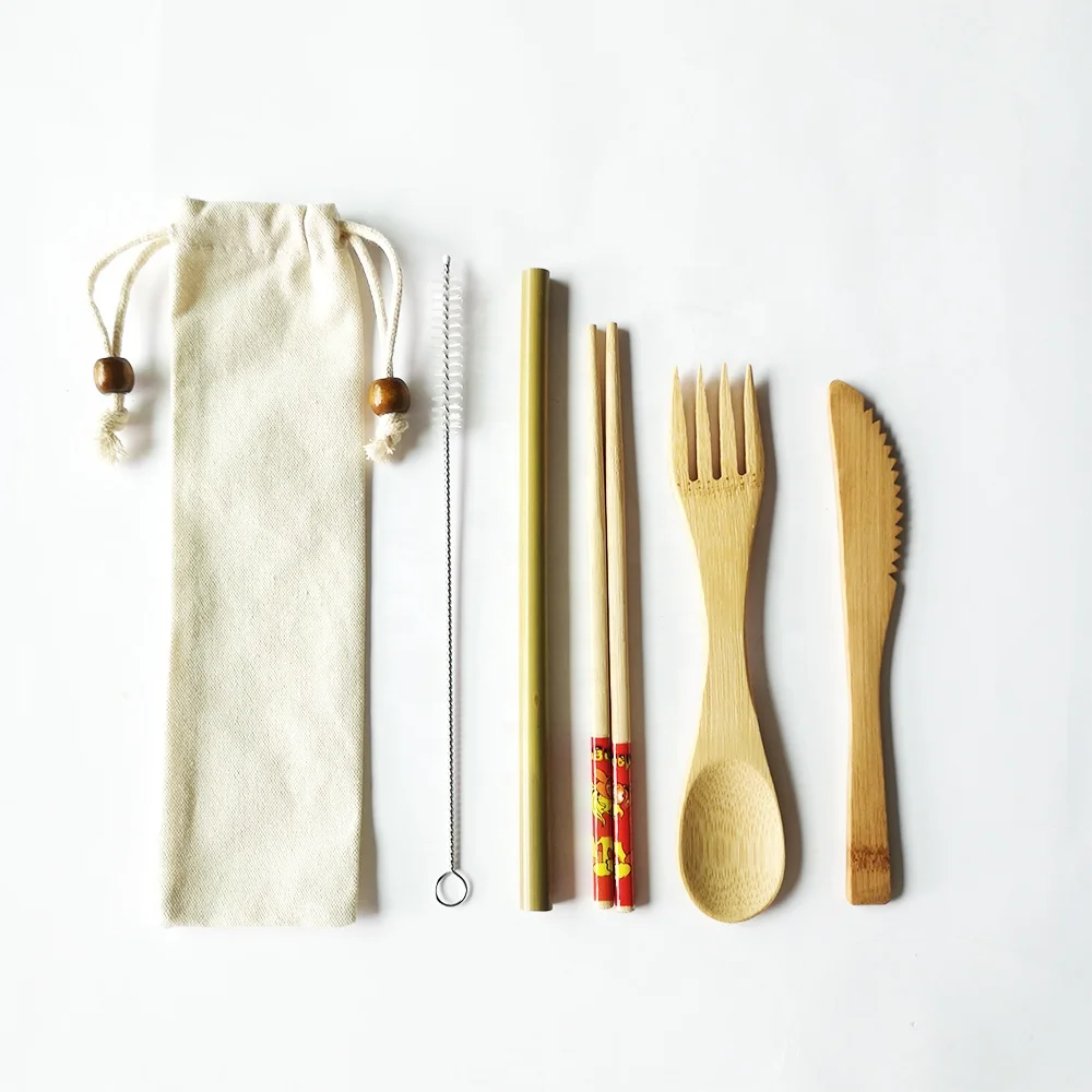 

Eco Friendly Bamboo Children Tableware Baby Spoons Cutlery Chinese Soup Bowl and Spoon Set