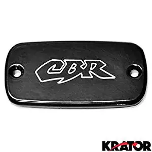 Krator Motorcycle Fluid Black Reservoir Cap Logo Engraved For 2004-2008 Honda CBR 1000RR