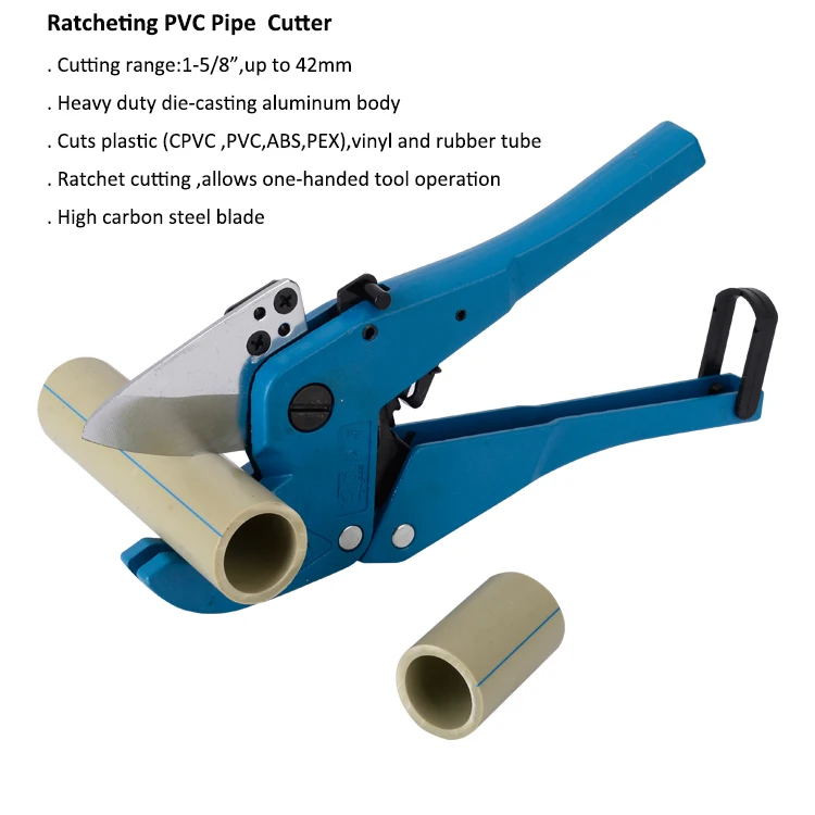 Ratcheting PVC Pipe Cutter 1-5/8" Cutting PPR Plastic Tube Scissors Hand Tool US 