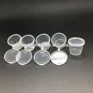 Image of Disposable plastic small food /sauce containers with lid