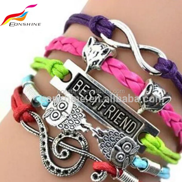 

Custom Popular Handcrafted Colored Leather Bracelets, Various colors available