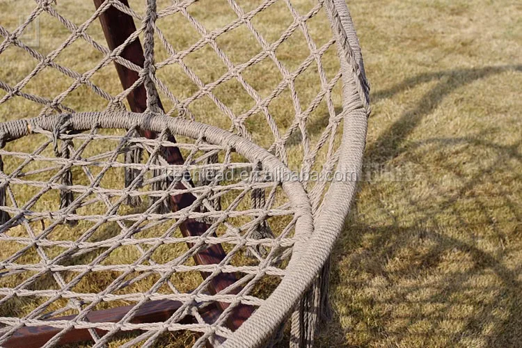 Outdoor wooden frame hammock with hanging basket chair
