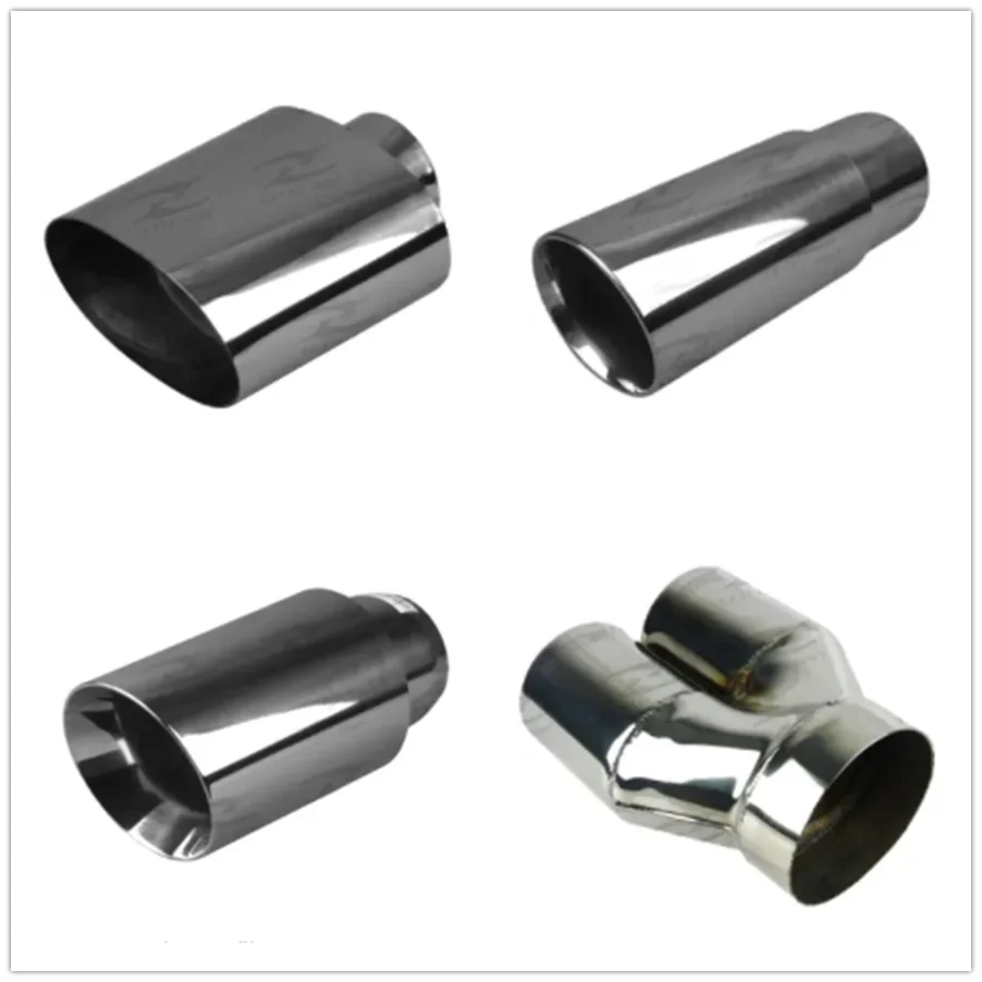 Universal Stainless Steel Double Wall Black Exhaust Tip 3 Inch In 4