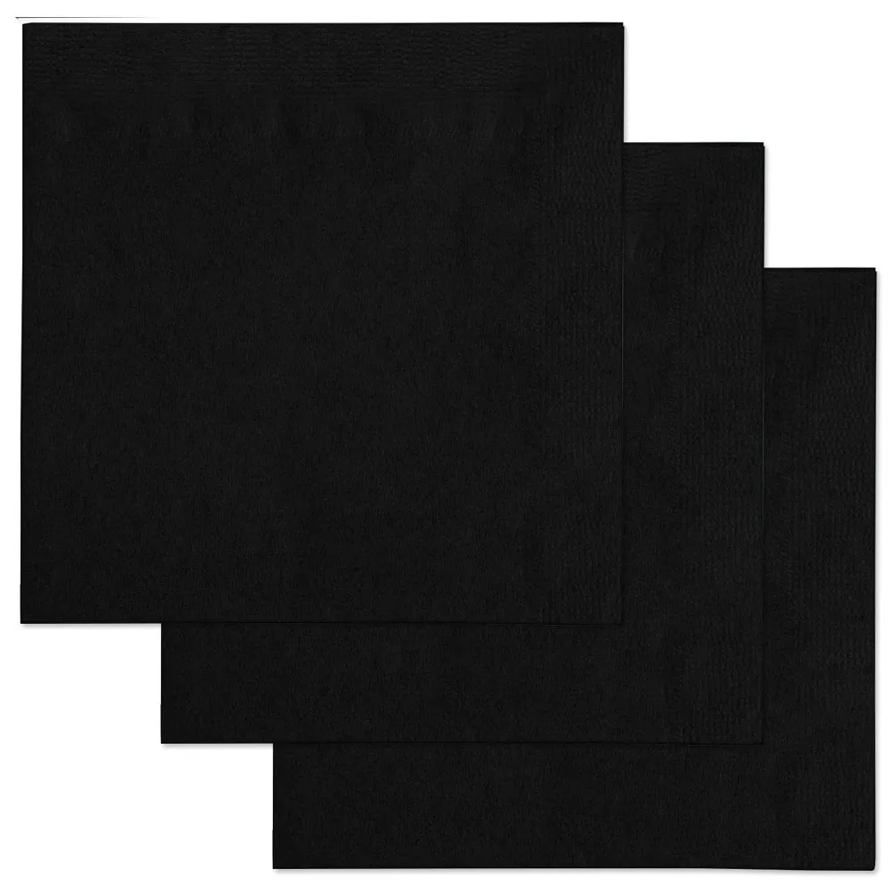 1/4 Fold 2 Ply Custom Wholesale Black Color Paper Beverage Napkins
